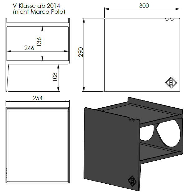 Schuhregal VW T5/T6/T6.1/T7 California/Multivan / Bulli / Mercedes Benz V-Klasse Toyota Fiat Opel Peugeot für Schiebetür Fahrerseite oder Beifahrerseite Made In DE